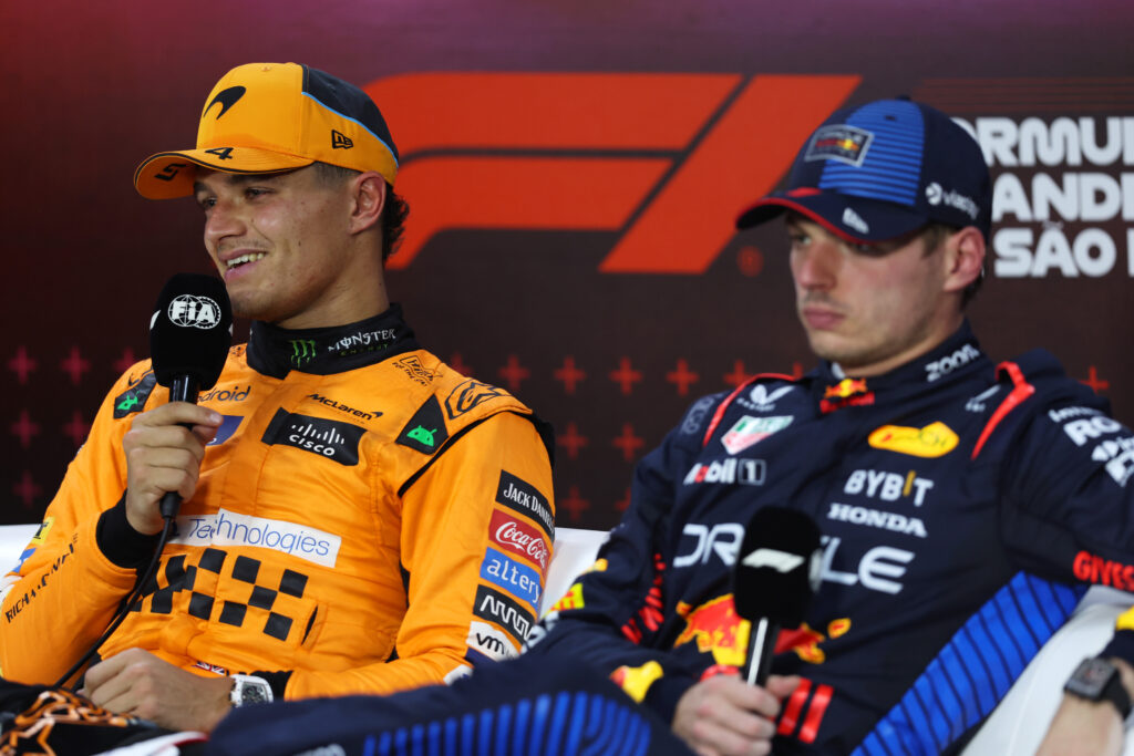 Lando Norris et Max Verstappen en conférence d'après course sprint à Sao Paulo